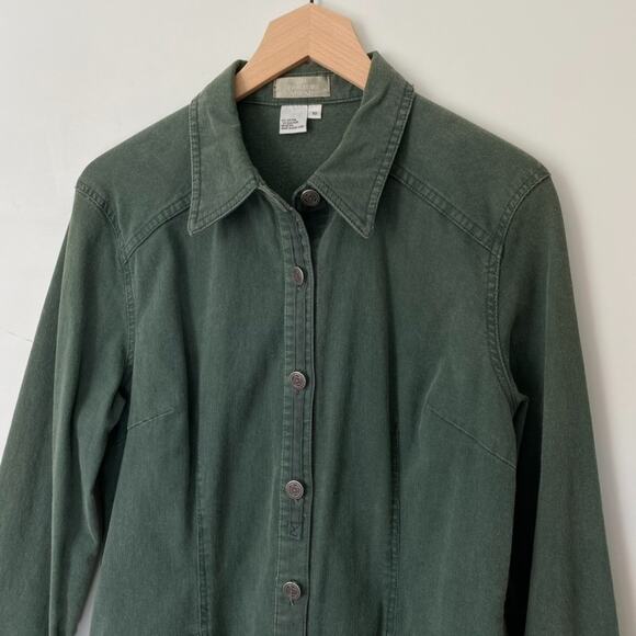 VTG Territory Ahead Womens Corduroy Shirt Dress Size 10 Button Front Knee Length - Picture 2 of 11